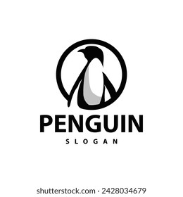 Abstract penguin logo product badge flat vector abstract template polar bird simple animal