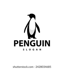 Abstract penguin logo product badge flat vector abstract template polar bird simple animal