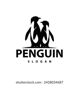 Abstract penguin logo product badge flat vector abstract template polar bird simple animal