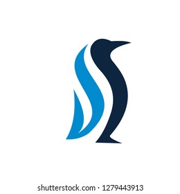 Abstract penguin logo. Vector penguin logo design template