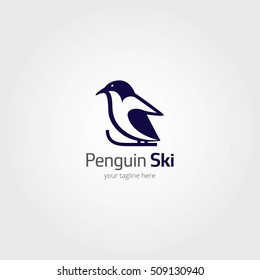 Abstract penguin logo. Vector penguin logo design template