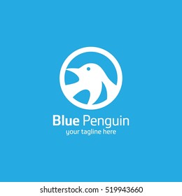 Abstract penguin logo. Vector penguin logo design template