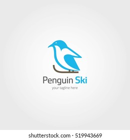 Abstract penguin logo. Vector penguin logo design template
