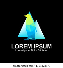 Abstract Penguins Logo. Animal Logo Design template.