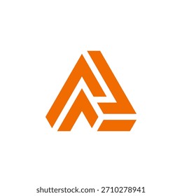 Abstrato Penrose Triângulo Letra A Arquitetura Geométrica Impossível Forma Símbolo Logo Design Vetor