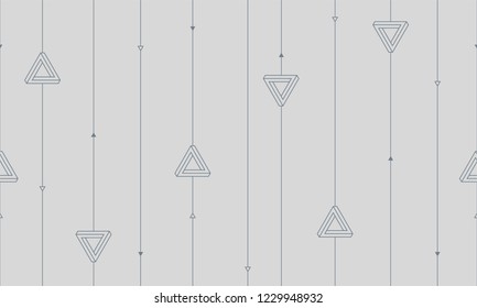 Abstract Penrose triangle seamless background. Black and white, light 2021.
