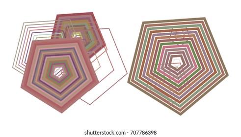 Abstract pentagon geometric pattern, colorful & artistic for graphic design, catalog, textile or texture printing & background. Vector illustration graphic.