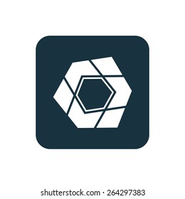 abstract pentagon icon Rounded squares button, on white background
