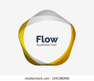 Abstract pentagon logo design template
