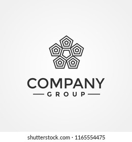 Abstract Pentagon Logo Template