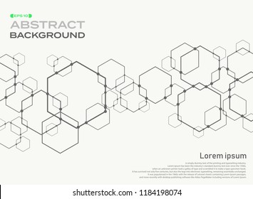 Abstract of pentagon shape pattern connection background with space, illustration vector eps10