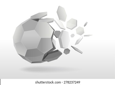 Abstract pentagon sphere, 3d ball vector illustration