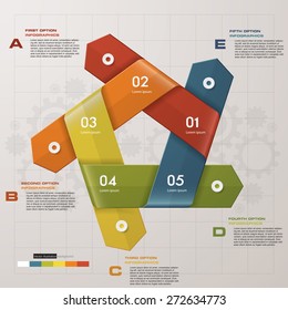 Abstract pentagonal infographics elements.Vector illustration.