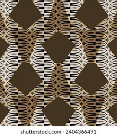 Abstract pentagons, triangles and ovals pattern