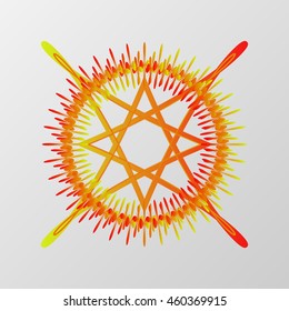 Abstract pentagram element vector. Mystical circle for conjuring demons.