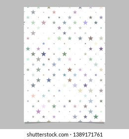 Abstract pentagram star pattern page background - vector illustration