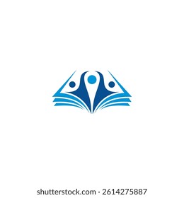 abstract people book logo in flat design