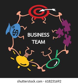 Abstract people business with teamwork. Vector logo design