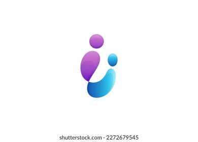 abstract people care logo template in simple design