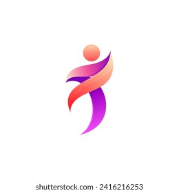 Abstract people care logo vector, 3d colorful design, charity