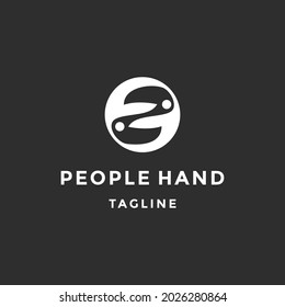 Abstract people care vector logo. Hand child care logotype.