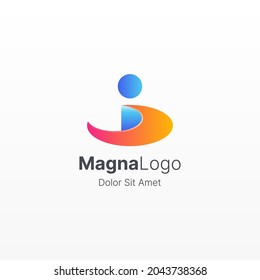 Abstract people with colorful gradient logo