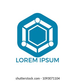 Abstract People community vector logo design. Teamwork symbol. Social logo. Partnership people.
