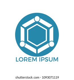 Abstract People community vector logo design. Teamwork symbol. Social logo. Partnership people.