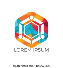 Abstract People community vector logo design. Teamwork symbol. Social logo. Partnership people.