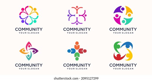 Abstract people community vector logo