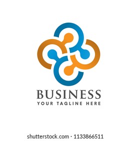 Abstract people connect circle logo 
vector