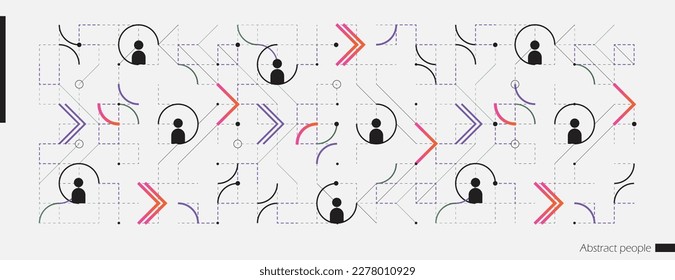 Abstract people connecting, people social network background concept. business communication banner.