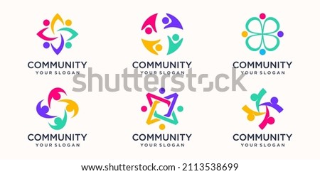 Abstract people group vector logo