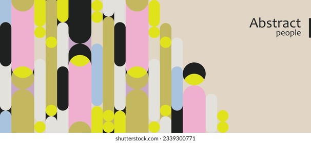 abstract people group woman and man creative diverse community communication connect networking teamwork background. simple geometric crowd vector illustration