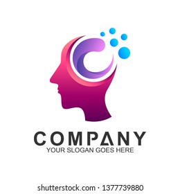 abstract people head logo,creative mind,brain logo