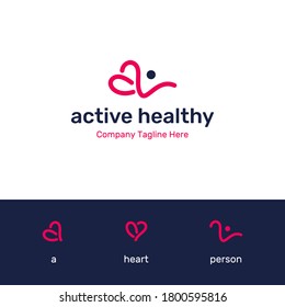 abstract people and heart symbol logo