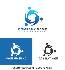 Abstract people icon, togetherness logo and community concept design, social connection icon, vector design template.
