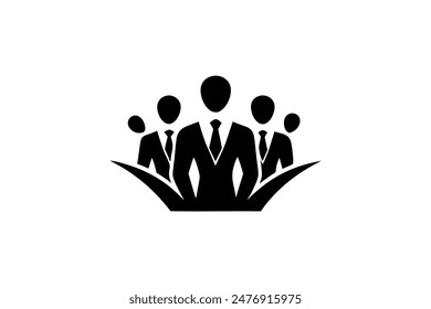 Abstract people icon vector person sign on logo of teamwork in business company