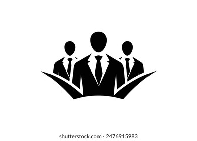 Abstract people icon vector person sign on logo of teamwork in business company