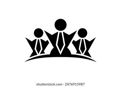 Abstract people icon vector person sign on logo of teamwork in business company