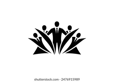 Abstractas icono de la persona del Vector firma en el logotipo del trabajo en equipo en la empresa de negocios
