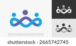 Abstract People Infinity Loop Logo design. teamwork icon vector illustration.