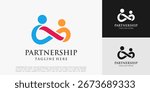 Abstract People Infinity Loop Logo design. teamwork icon vector illustration.