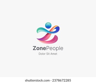 Abstract people with initial z letter logo