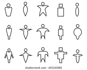 abstract people linear icons