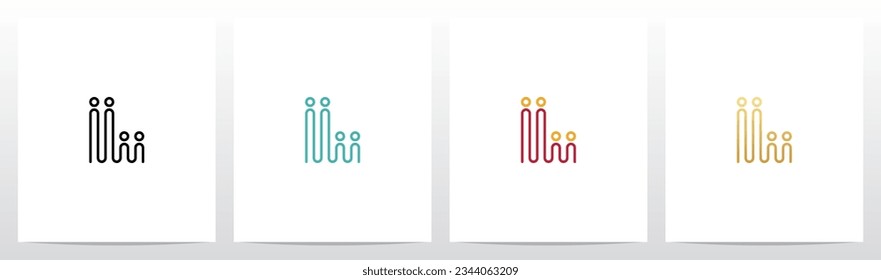 Abstract People Lines Letter Logo Design L