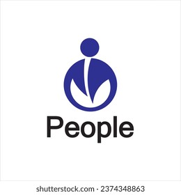Abstract People Logo. Circle Shape with Human Icon isolated on White Background.