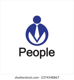 Abstract People Logo. Circle Shape with Human Icon isolated on White Background.