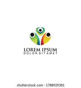 Abstract People Logo, colorful community care logo ilustration