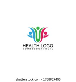 Abstract People Logo, colorful community care logo ilustration